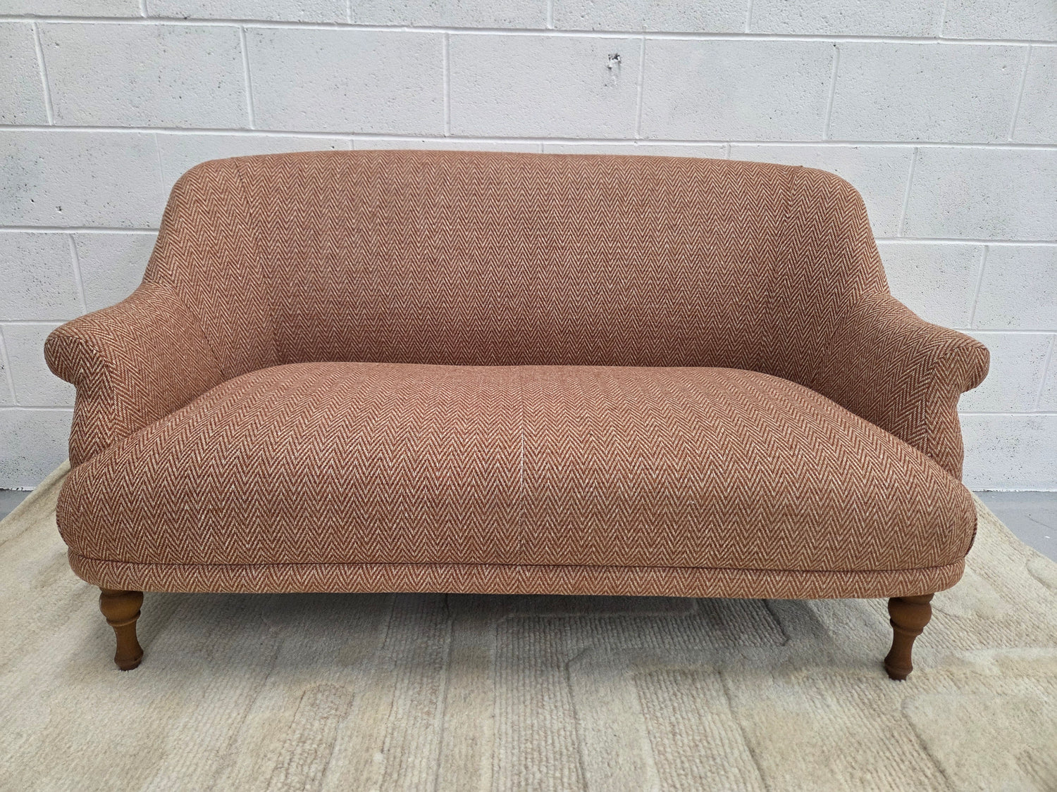 Everett 2 Seater Sofa - Brick - Herringbone Weave