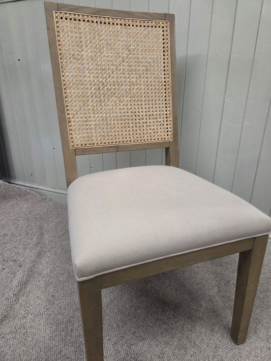 Elkstone Smoked Oak Rattan Back Chairs- Set of 2