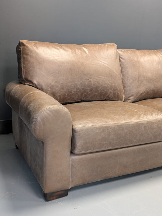 Turner Roll Arm Leather Sofa (201 cm - 277 cm)