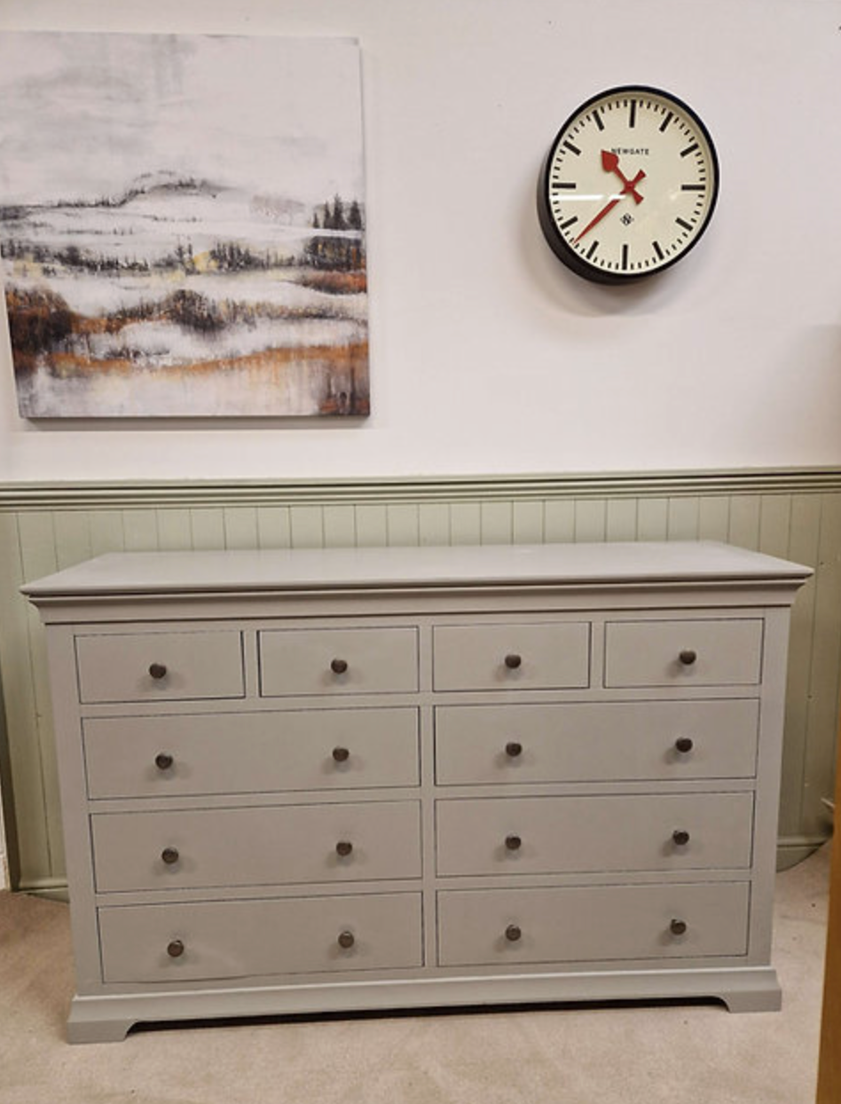 Chantilly Pebble Grey 10 Drawer Chest