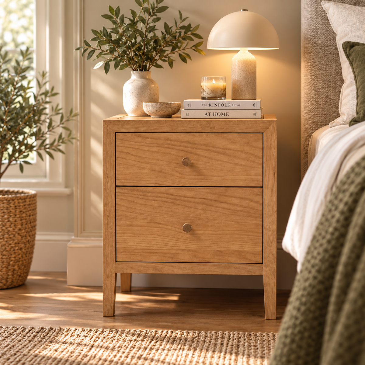 Blockley Light Oak Bedside Table