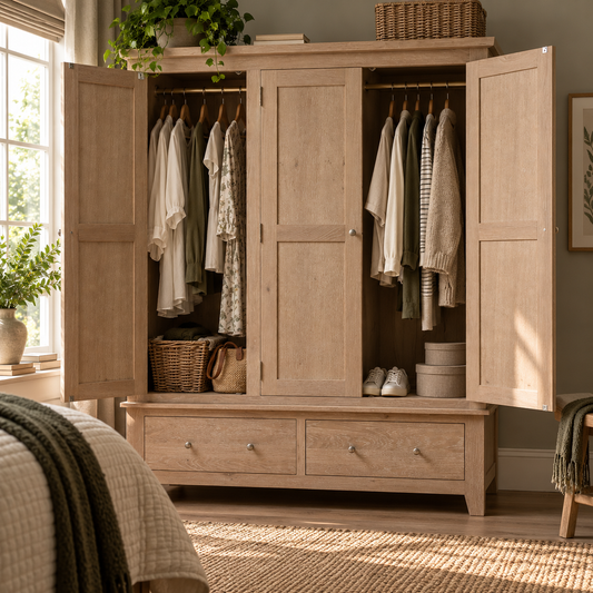 Inglesham Whitewash Oak Triple Wardrobe