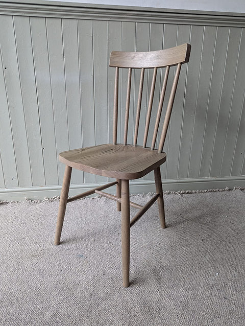 Pair of Elkstone Smoked Oak Spindleback Dining Chairs
