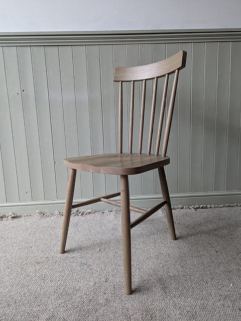 Pair of Elkstone Smoked Oak Spindleback Dining Chairs
