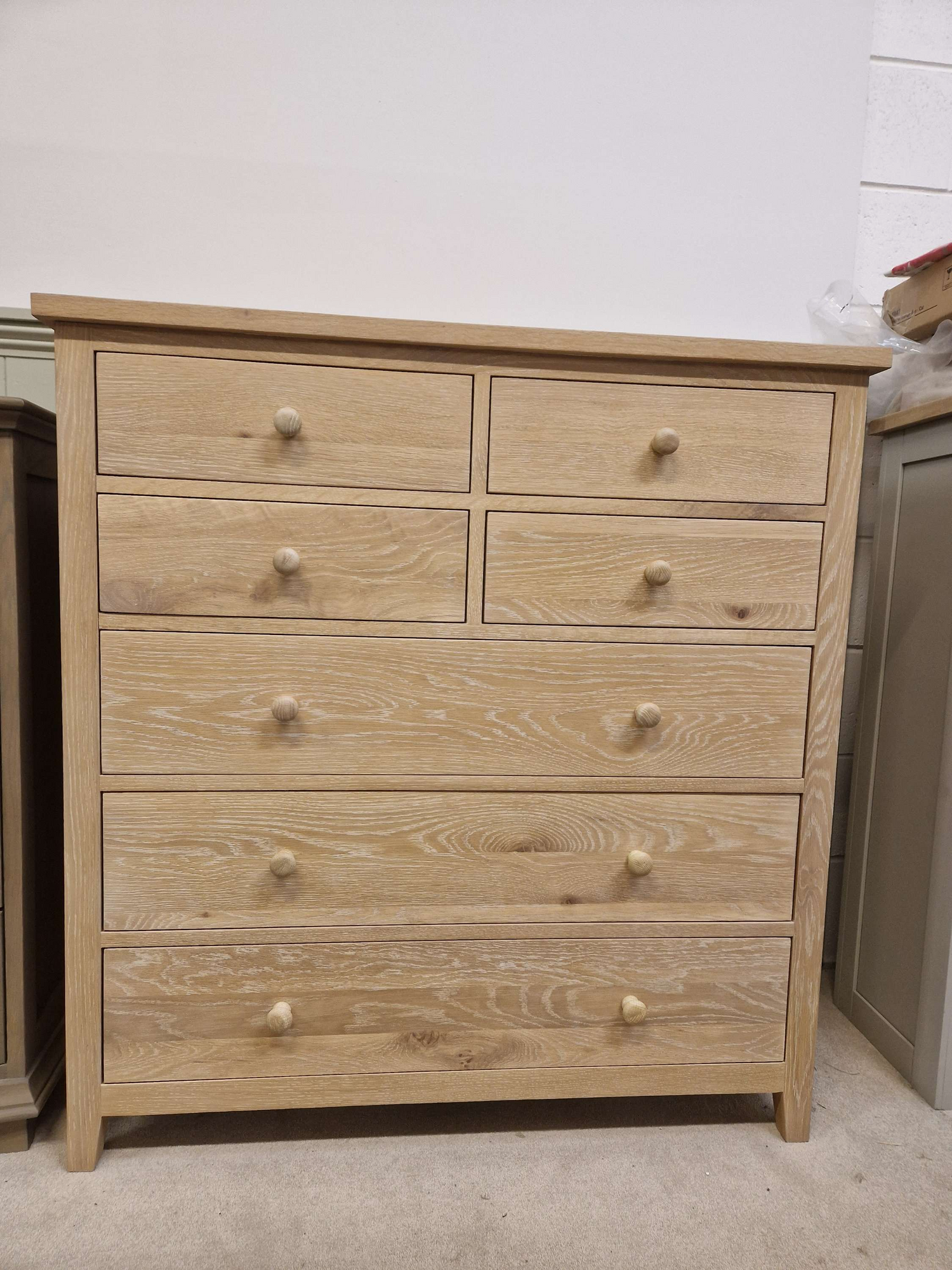 Inglesham Whitewash Oak 7 Drawer Chest