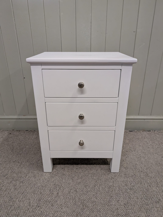 Simply Cotswold Pure White 3 Drawer Bedside Table