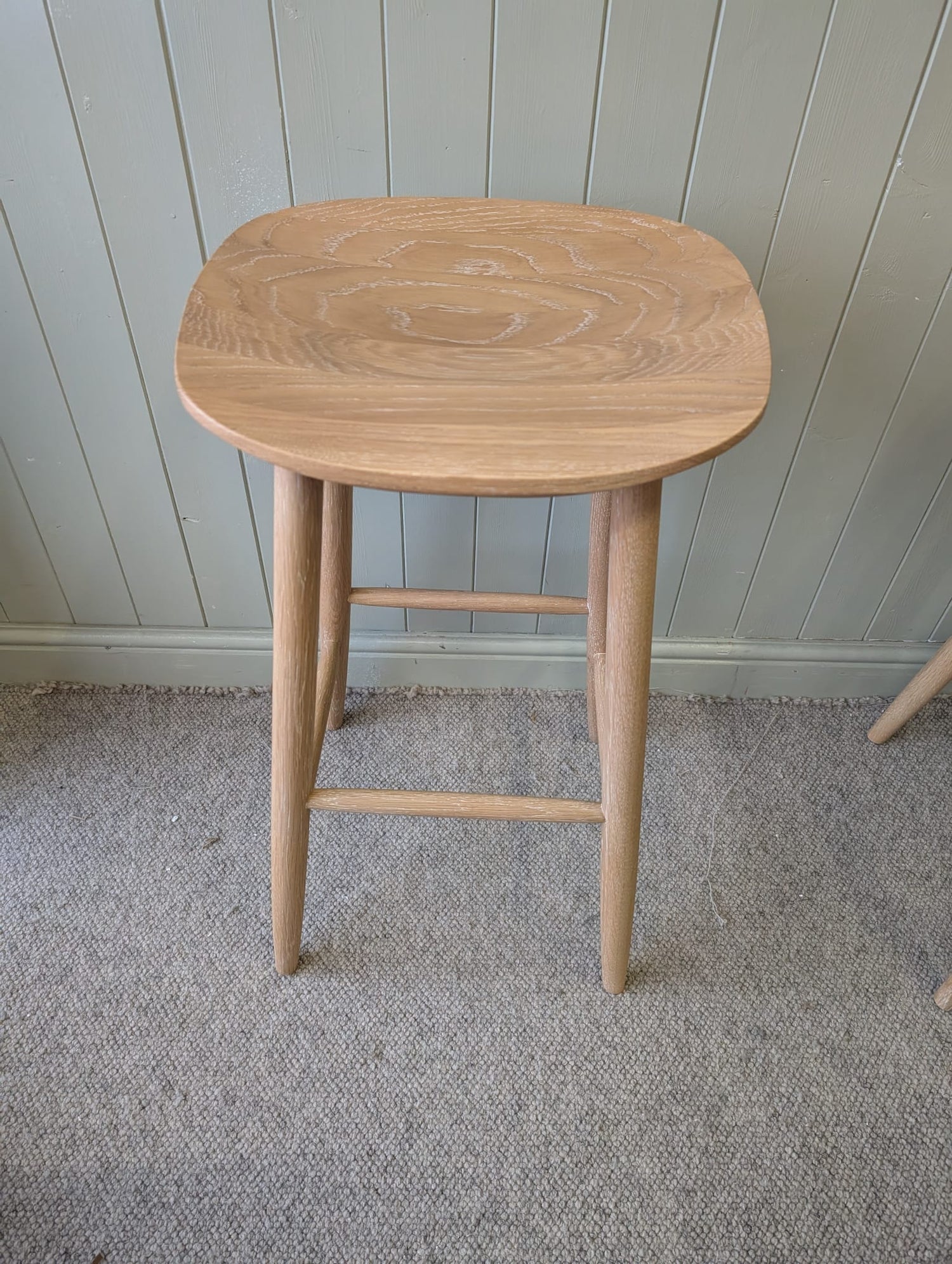 Inglesham Whitewash Oak Backless Bar Stool