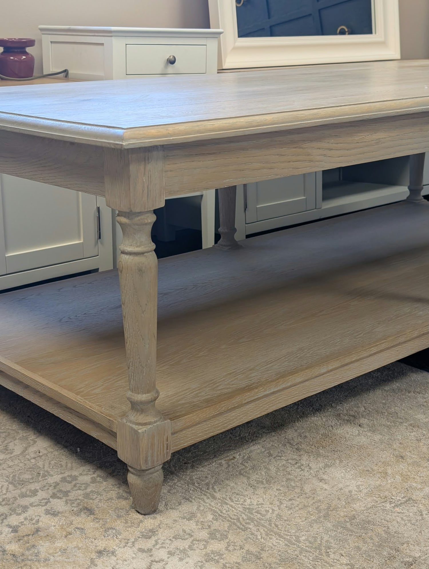 Camille Limewash Oak Large Coffee Table