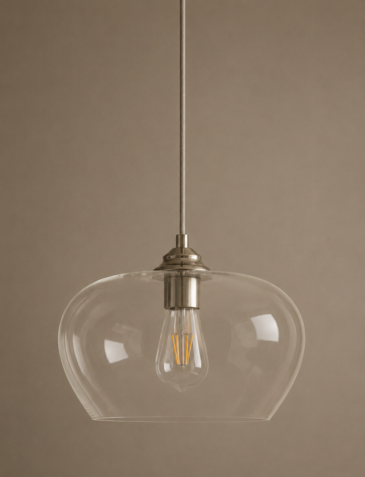 Clear Glass Oval Shape Pendant Light