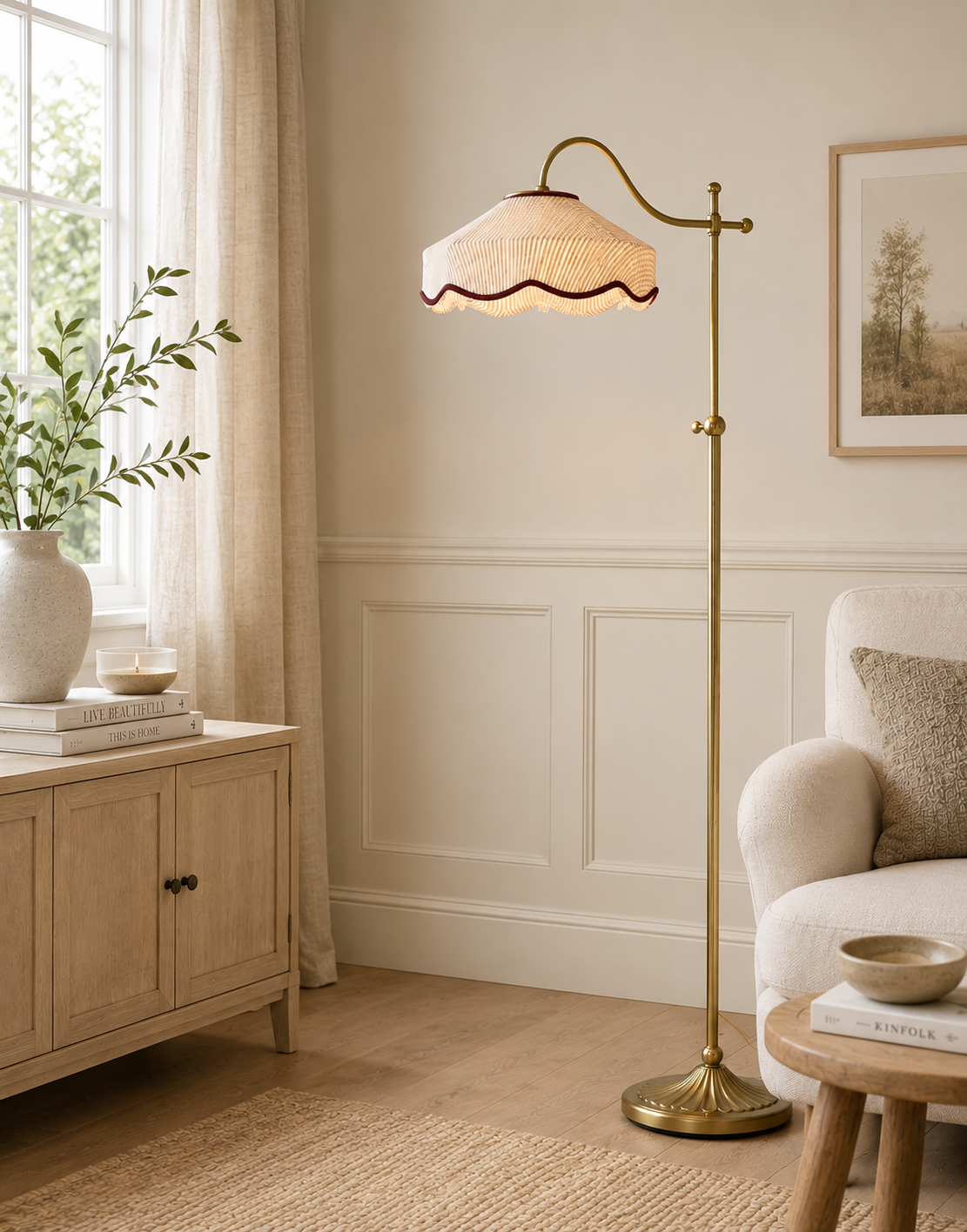 Winnie Floor Lamp Antique Brass - Red