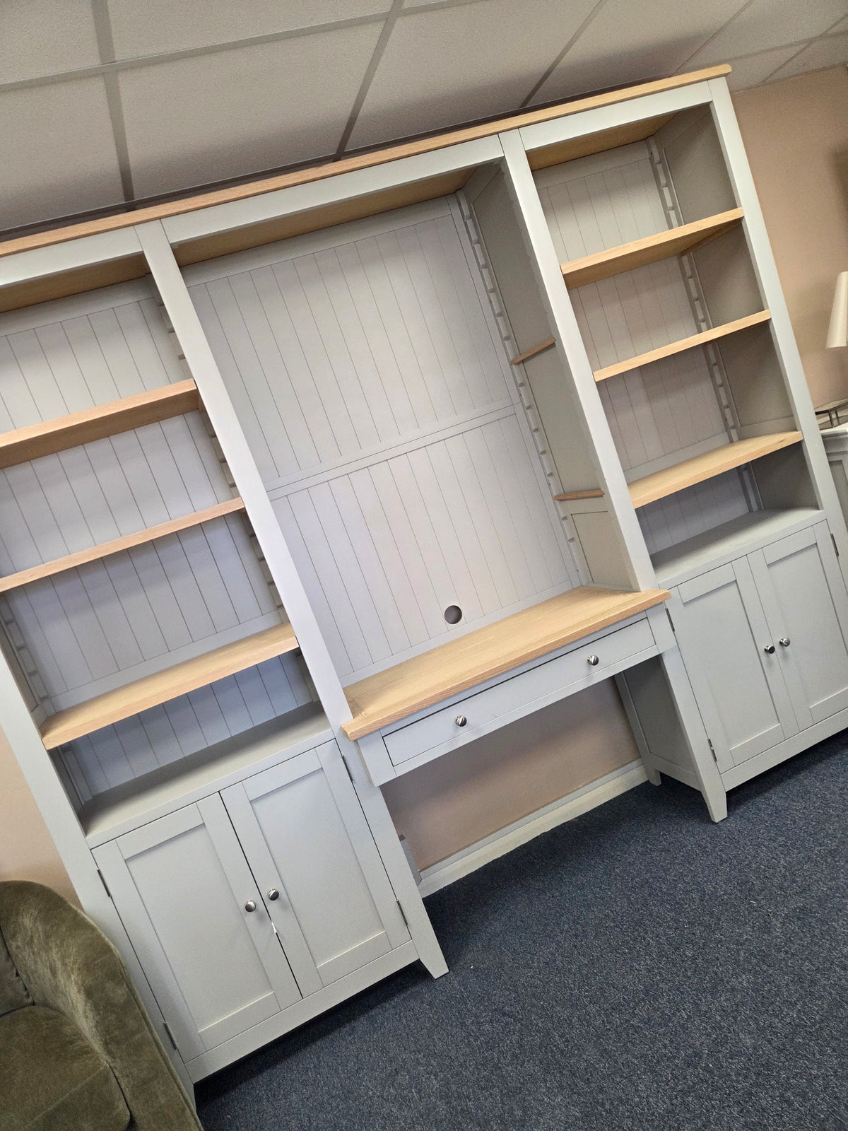 Chester Dove Grey Library Cabinet and Workstation