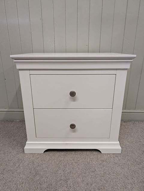 Chantilly Warm White Large Bedside Table