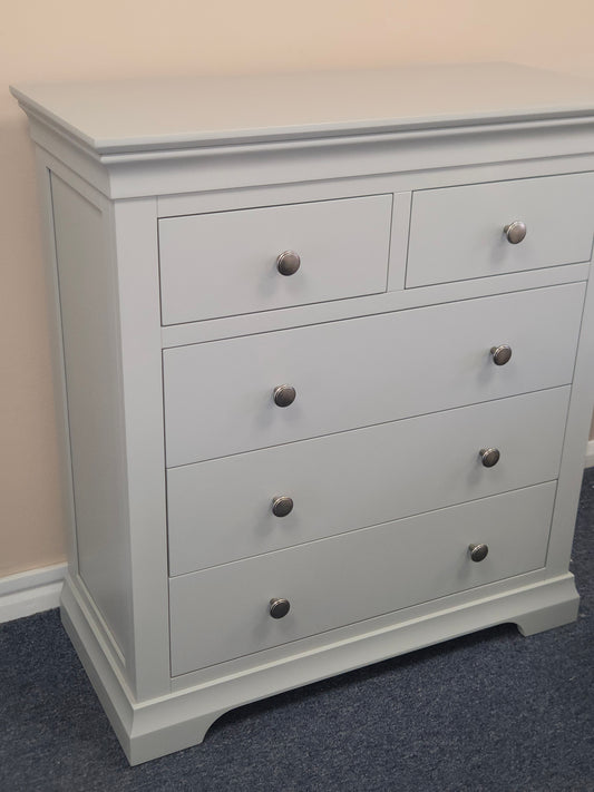 Chantilly Pebble Grey 5 Drawer Chest