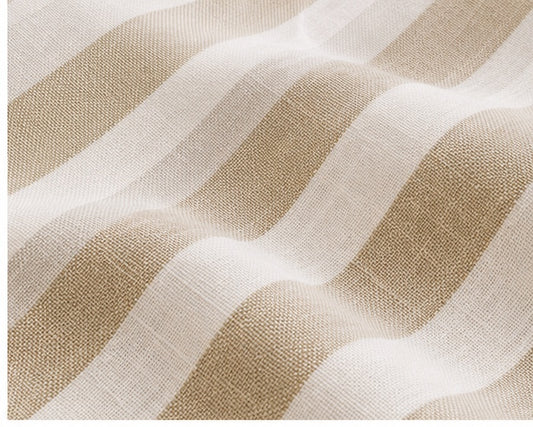 Pure Cotton Striped Multiway Curtains- Neutral - 168cm x 229cm