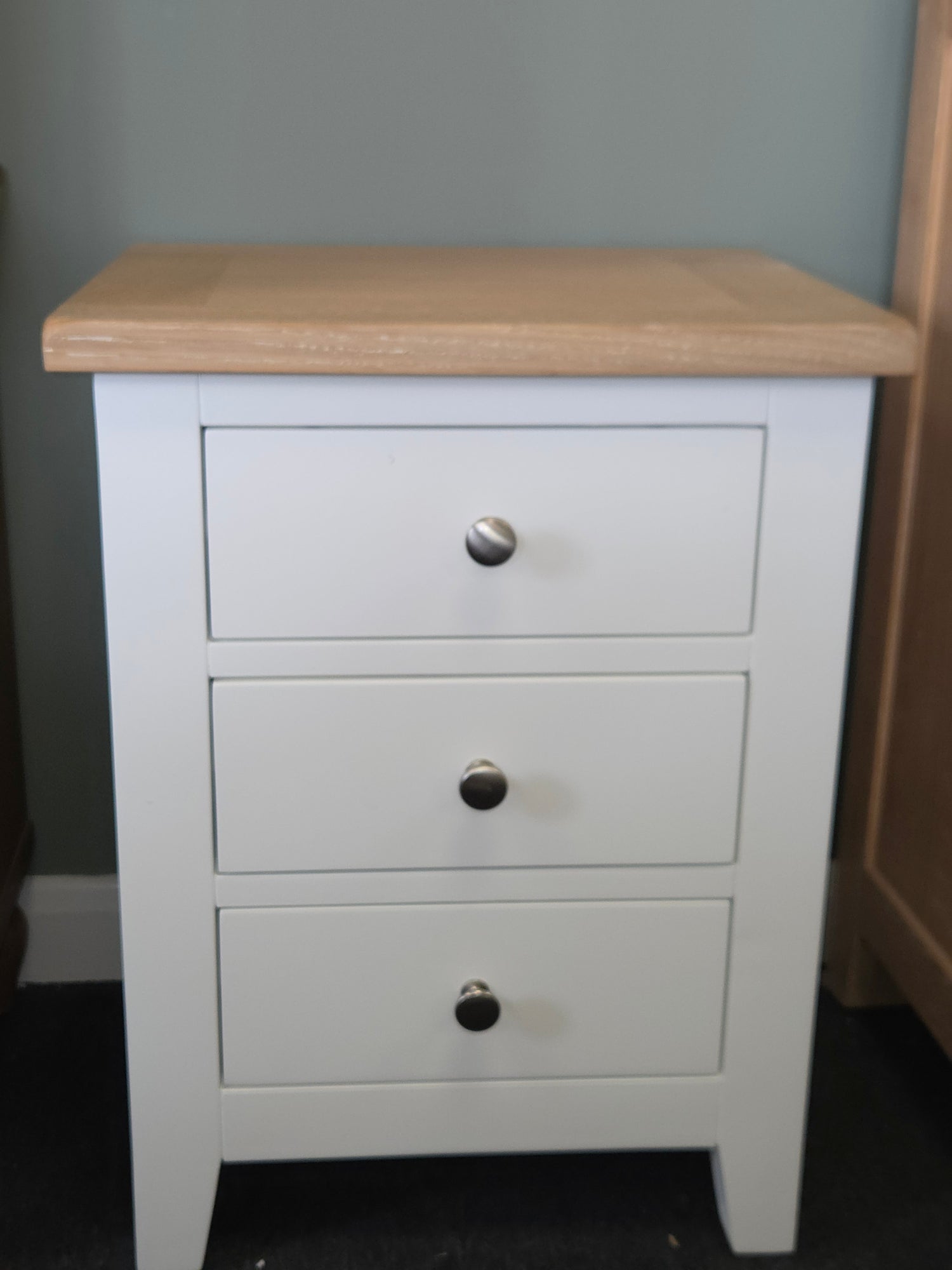 Chester Pure White 3 Drawer Bedside Table
