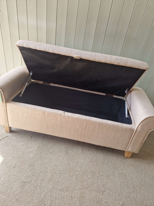 Sherborne Winged Ottoman - Stone Linen