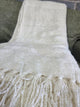 Textured Hand Woven Throw - Ivory