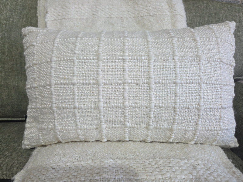 Check Hand Woven Cushion - Ivory