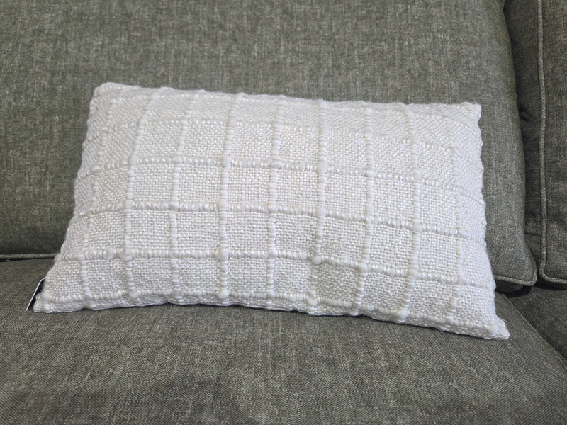 Check Hand Woven Cushion - Ivory