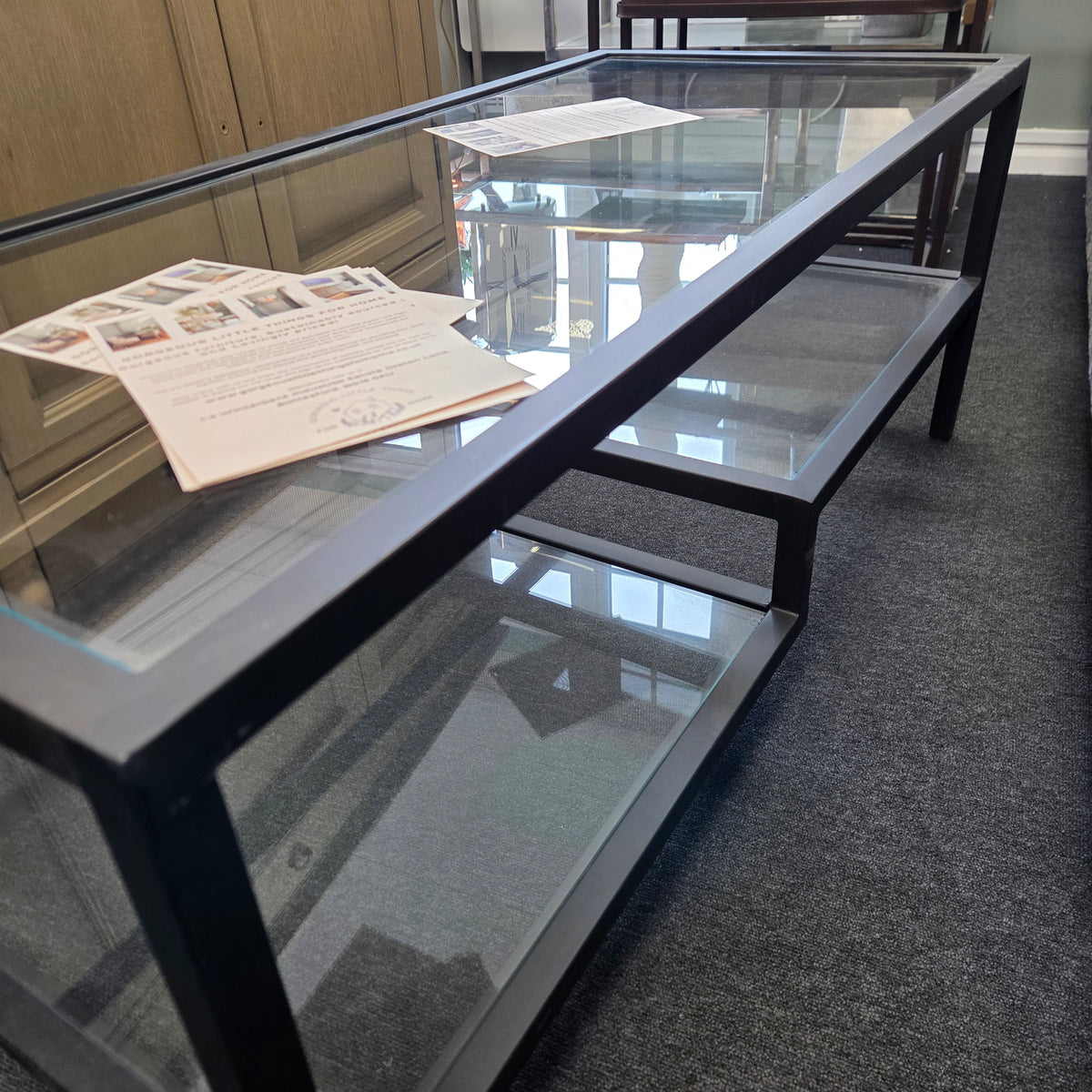 Black Framed Layered Coffee Table