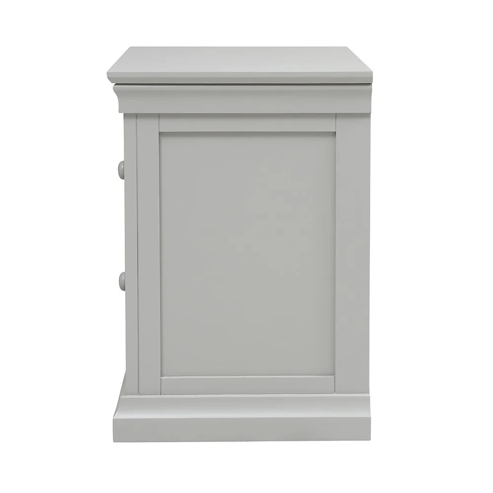 Chantilly Pebble Grey Large 2 Drawer Bedside Table