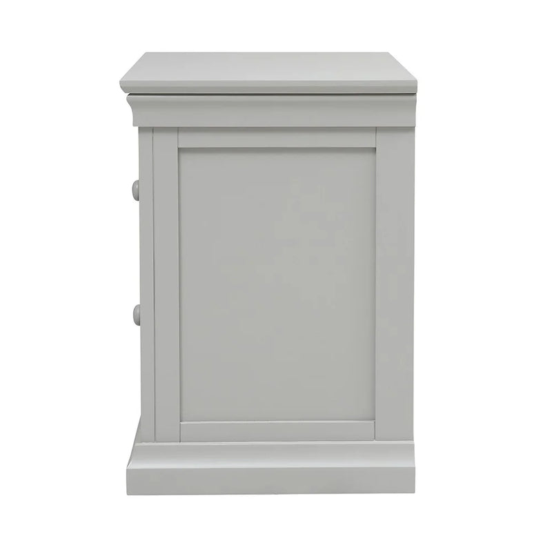 Chantilly Pebble Grey Large 2 Drawer Bedside Table