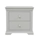 Chantilly Pebble Grey Large 2 Drawer Bedside Table