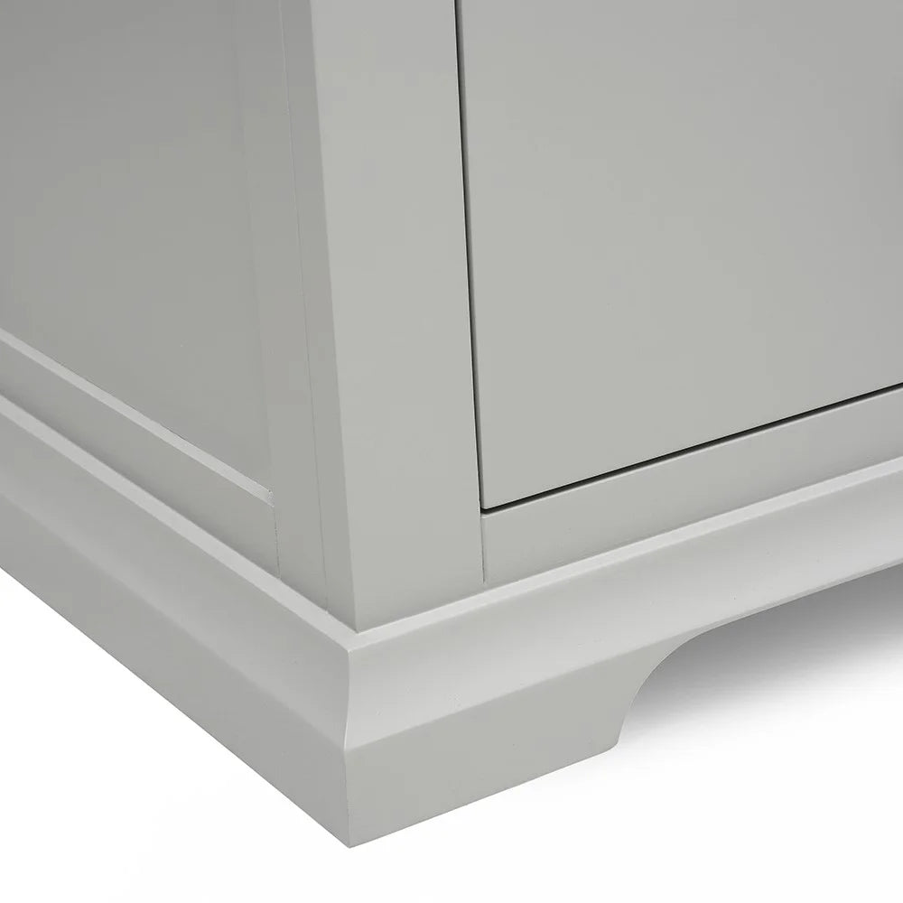 Chantilly Pebble Grey Large 2 Drawer Bedside Table