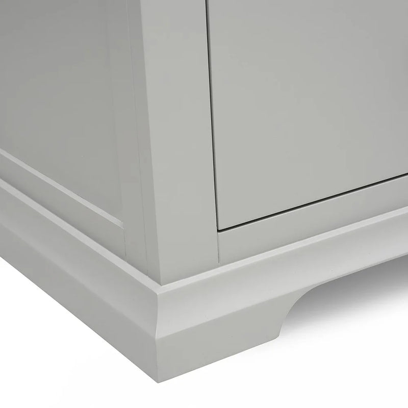 Chantilly Pebble Grey Large 2 Drawer Bedside Table