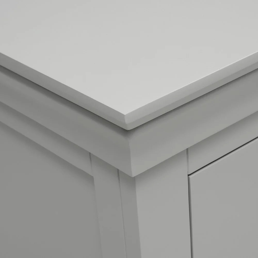 Chantilly Pebble Grey Large 2 Drawer Bedside Table