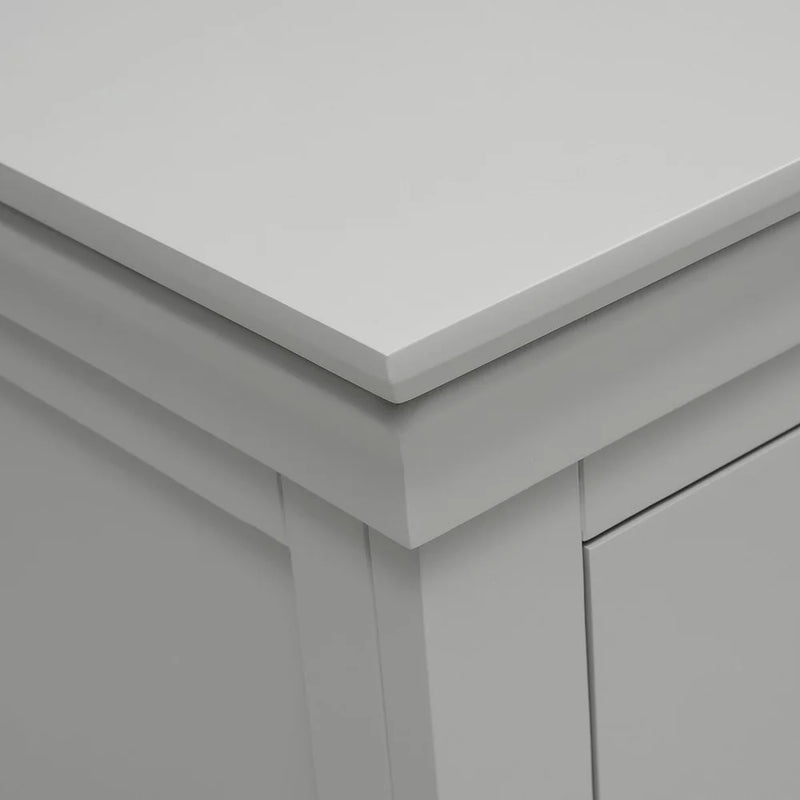 Chantilly Pebble Grey Large 2 Drawer Bedside Table