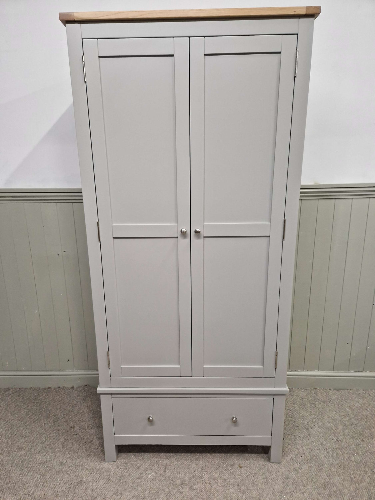 Simply Cotswold Pebble Grey Double Wardrobe