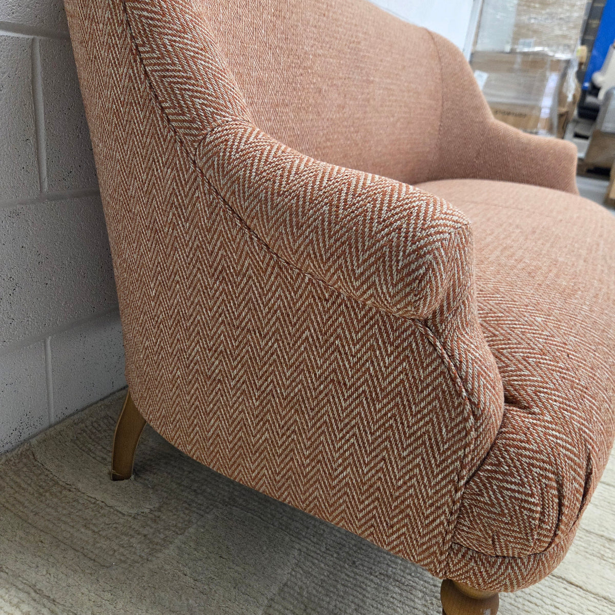 Everett 2 Seater Sofa - Brick - Herringbone Weave