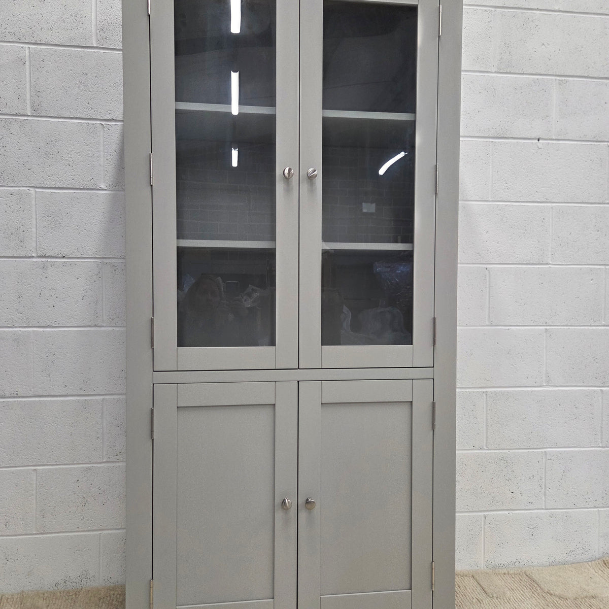Chester Dove Grey Glass Display Cabinet