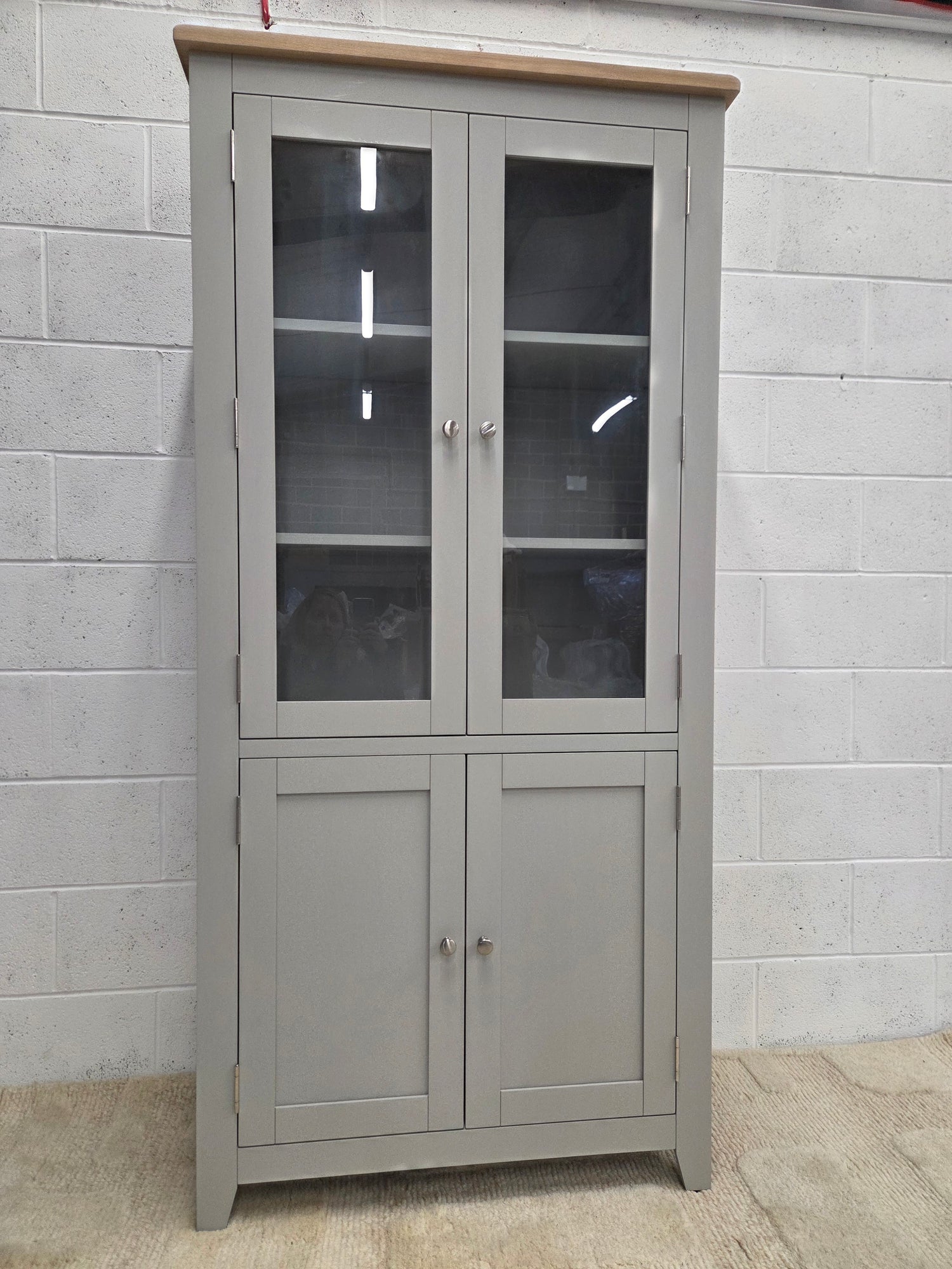 Chester Dove Grey Glass Display Cabinet