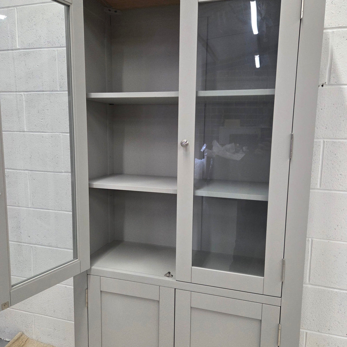 Chester Dove Grey Glass Display Cabinet