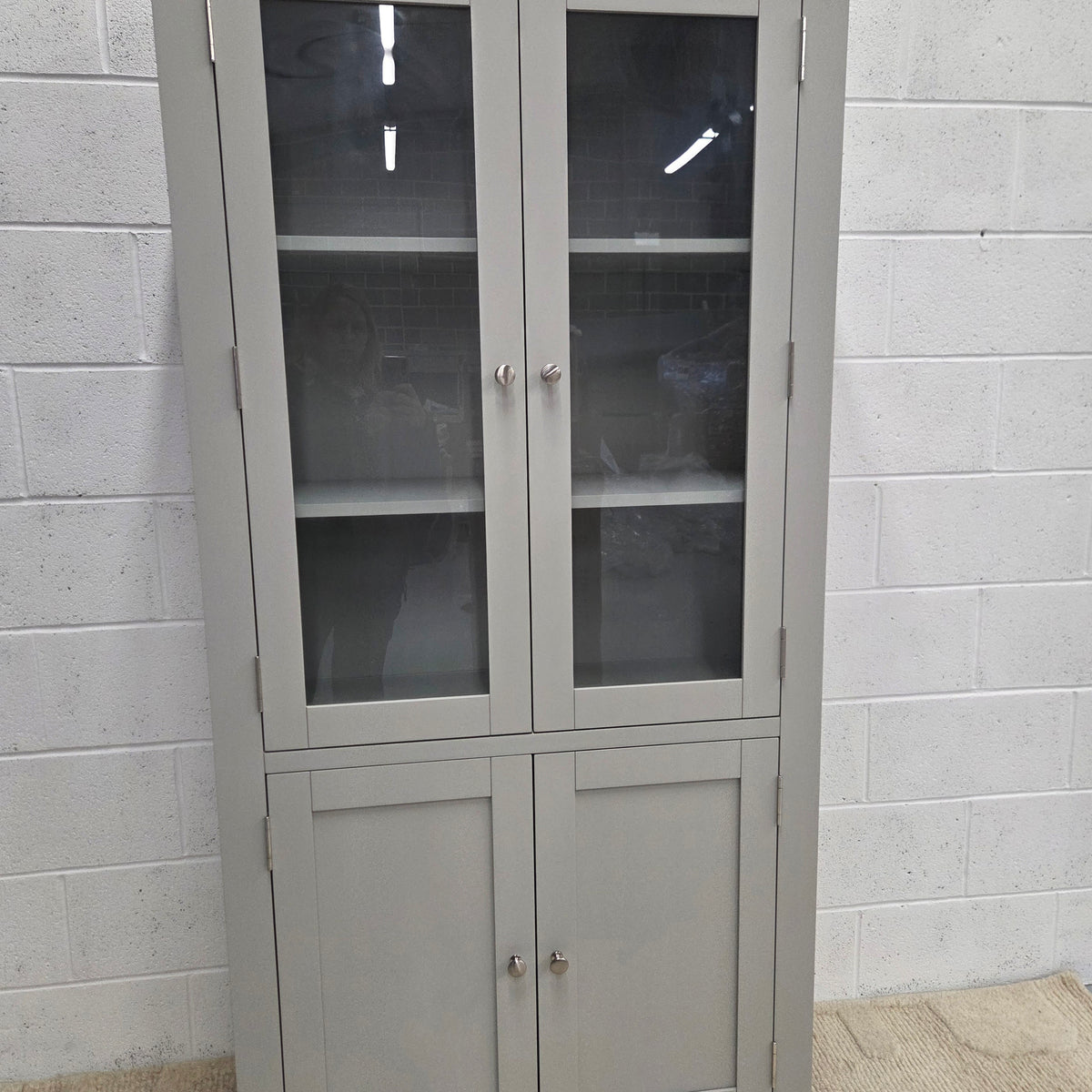 Chester Dove Grey Glass Display Cabinet
