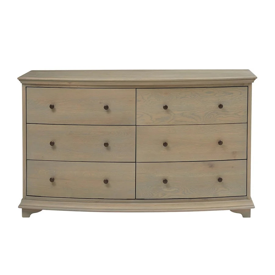 Winchcombe Smoked Oak Low and Wide 6 Drawer Chest