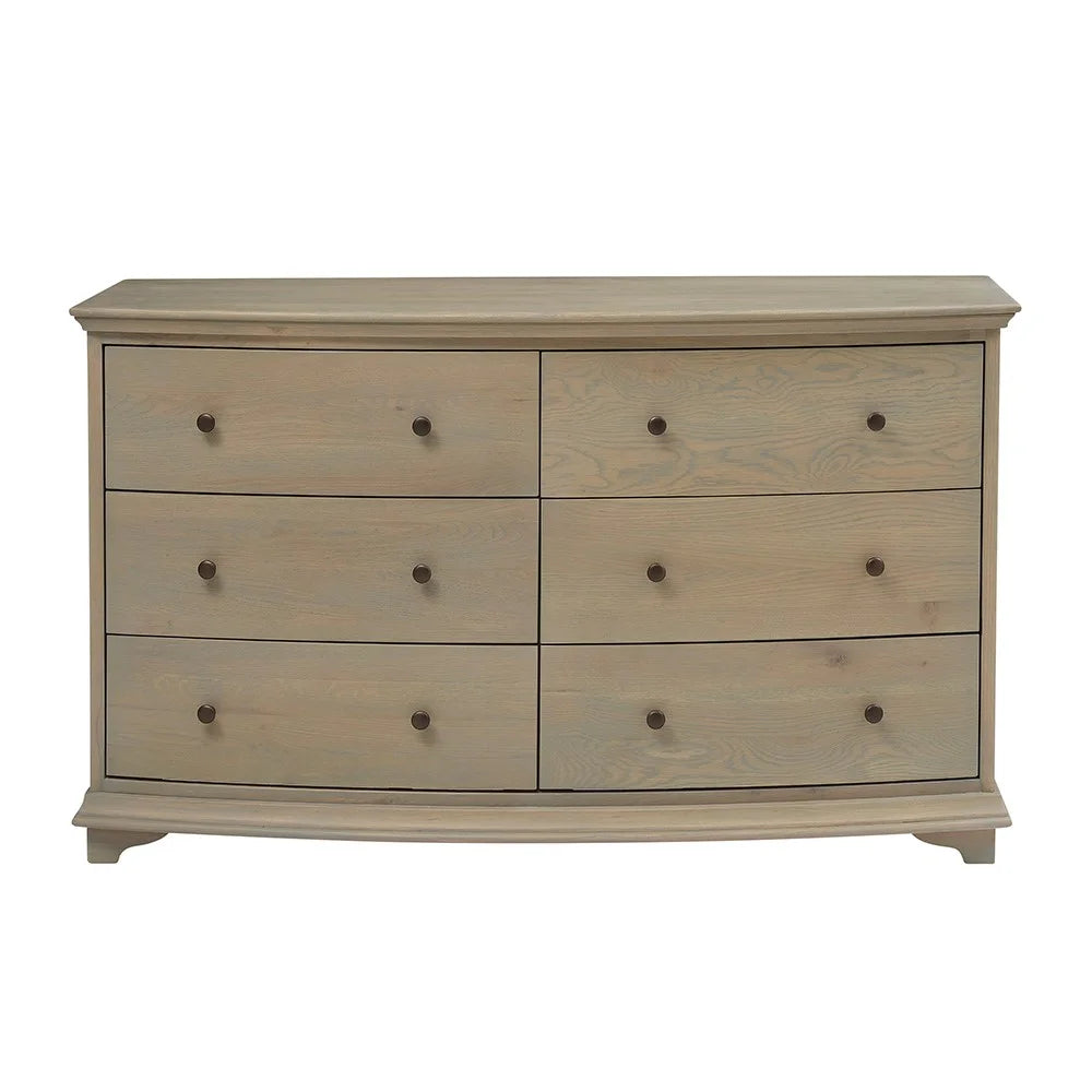 Winchcombe Smoked Oak Low and Wide 6 Drawer Chest