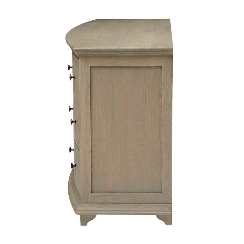 Winchcombe Smoked Oak Low and Wide 6 Drawer Chest