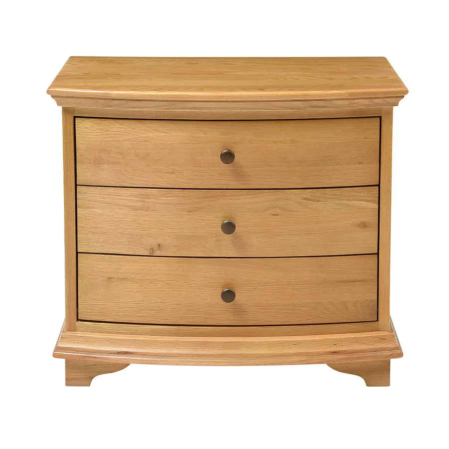 Winchcombe Oiled Oak Wide 3 Drawer Bedside Table