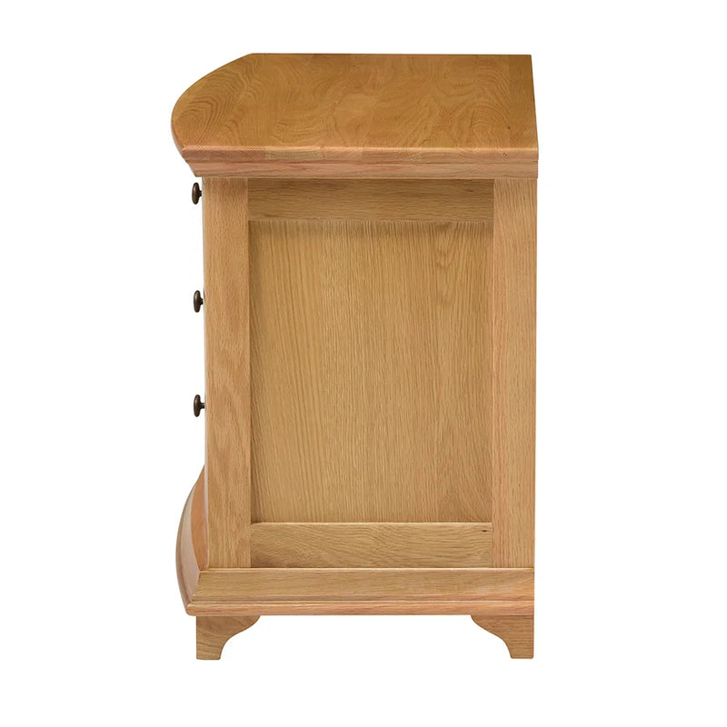 Winchcombe Oiled Oak Wide 3 Drawer Bedside Table