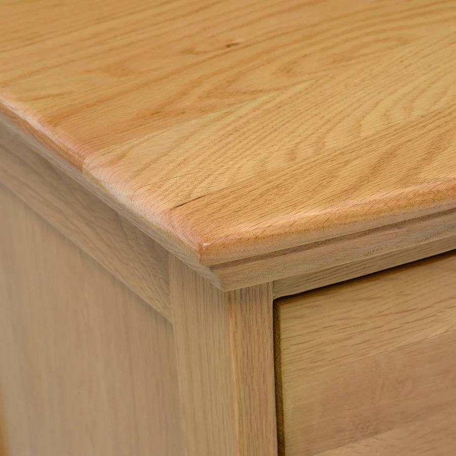 Winchcombe Oiled Oak Wide 3 Drawer Bedside Table