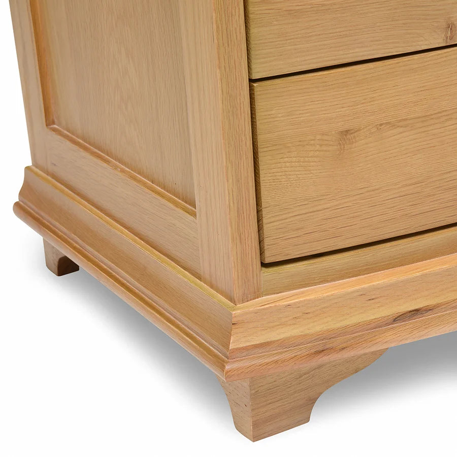 Winchcombe Oiled Oak Wide 3 Drawer Bedside Table