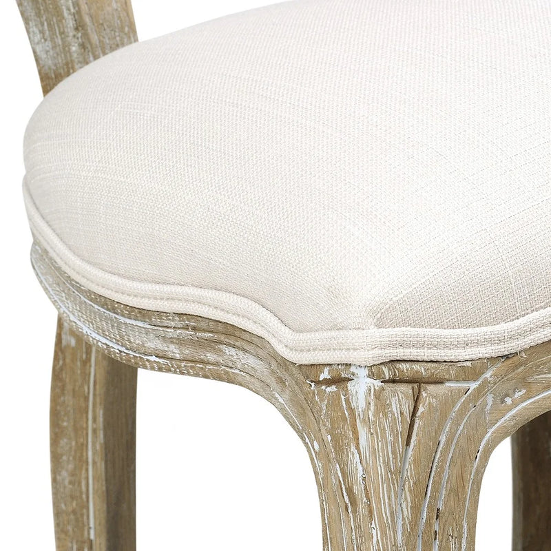 Camille Limewash Oak Rattan Back Dining Chair