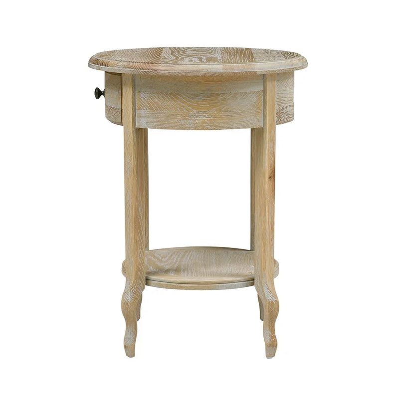 Camille Limewash Oak 1 Drawer Bedside Table