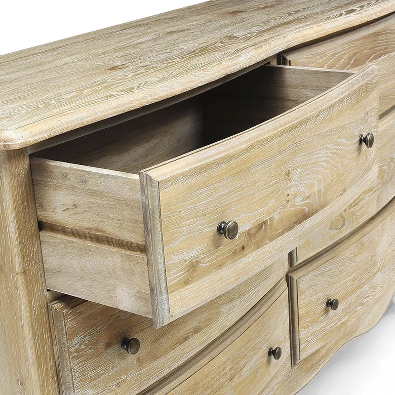 Camille Limewash Oak 6 Drawer Chest