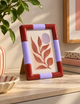 Handmade Picture Frame 10 x 15 cm - Red wine/Lavender