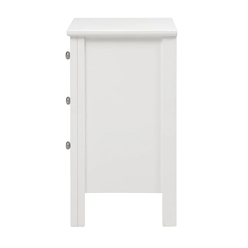 Simply Cotswold Pure White 3 Drawer Bedside Table