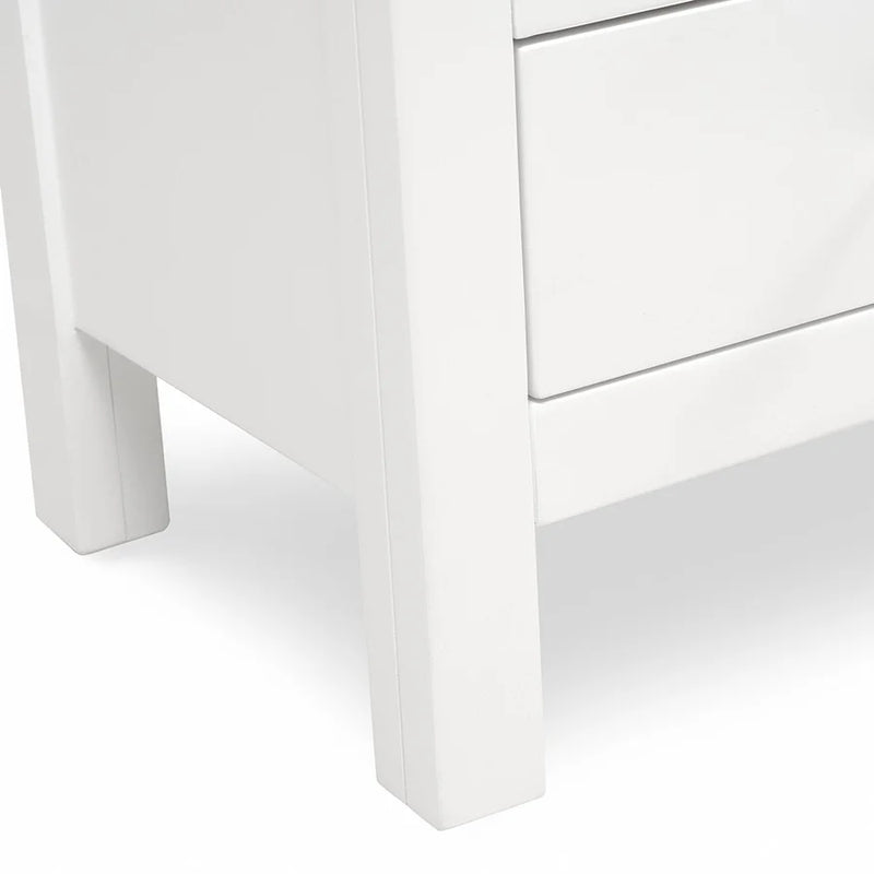 Simply Cotswold Pure White 3 Drawer Bedside Table